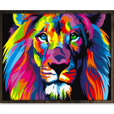 Gekleurde Leeuw - Diamond Painting - 40x50cm - Vierkant